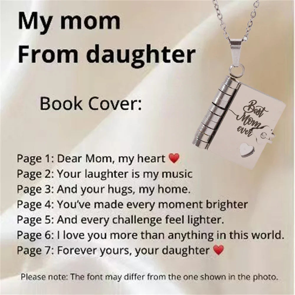 “My Love” Engraved Book Locket Necklace