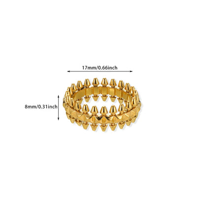 Riveted Bullet Punk Stainless Steel Ring