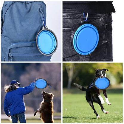 Pet  Outdoor Travel Silicone Food Water Bowl