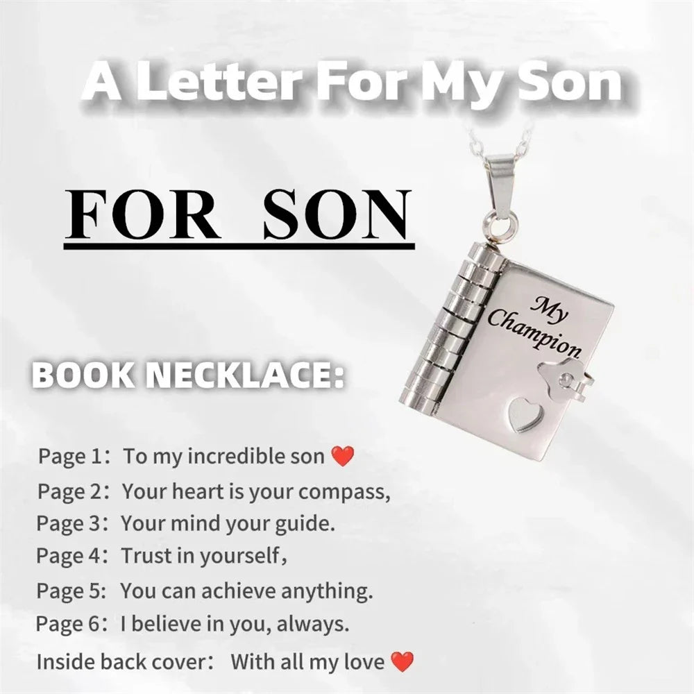 “My Love” Engraved Book Locket Necklace