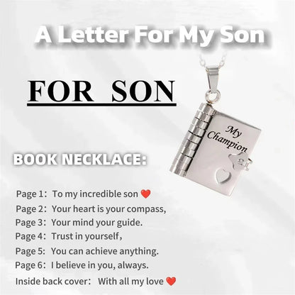“My Love” Engraved Book Locket Necklace