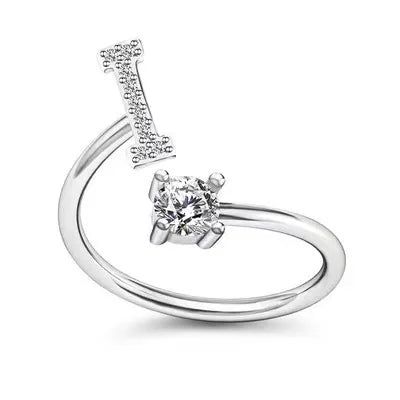 A–Z Initial Adjustable Ring for Women