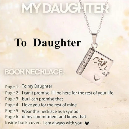 “My Love” Engraved Book Locket Necklace