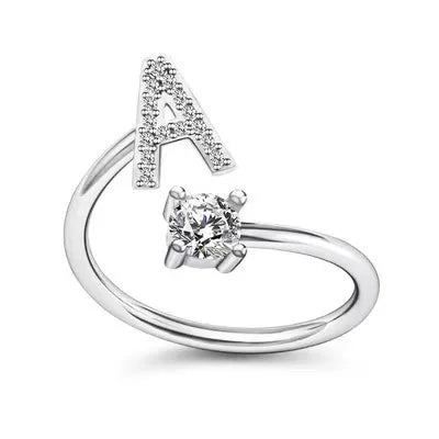 A–Z Initial Adjustable Ring for Women