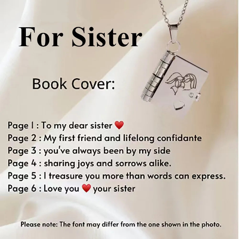 “My Love” Engraved Book Locket Necklace