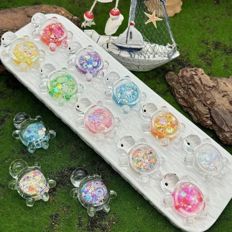 10PCS Glow-in-the-Dark Resin Turtle Figurines