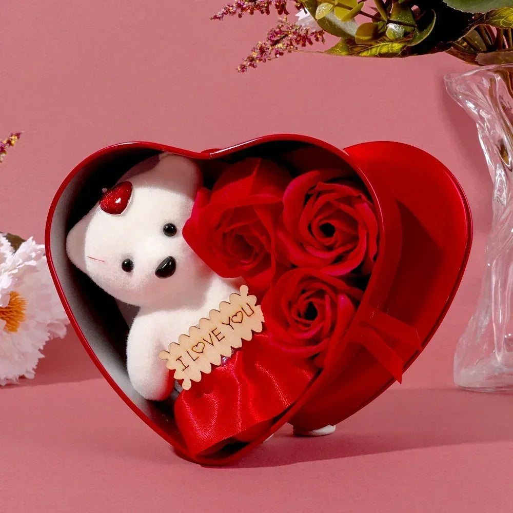 Rose Bear Soap Flower Gift Box