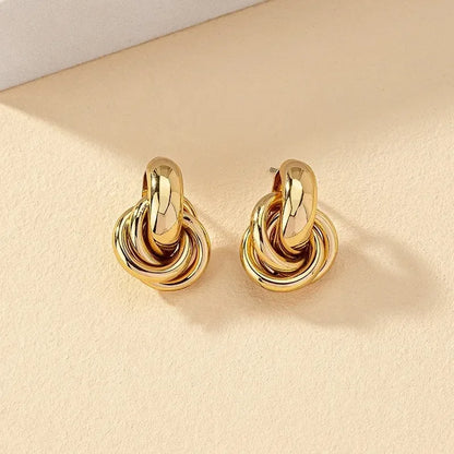Gold & Silver Knot Hoop Earrings – Trendy Studs