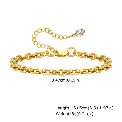 Stainless Steel Stackable Herringbone Bracelet – Gold Plated