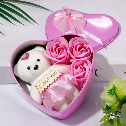 Rose Bear Soap Flower Gift Box