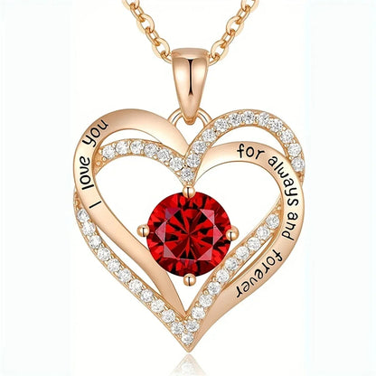 Luxury Red Pendant Necklace with Rose Gift Box