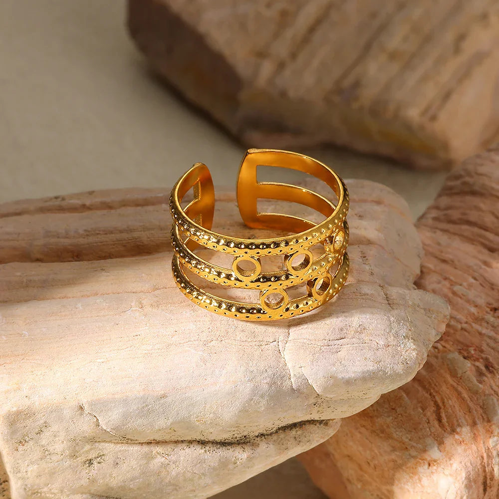 Riveted Bullet Punk Stainless Steel Ring
