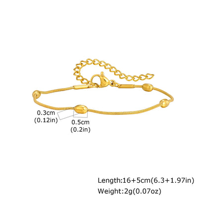 Stainless Steel Stackable Herringbone Bracelet – Gold Plated