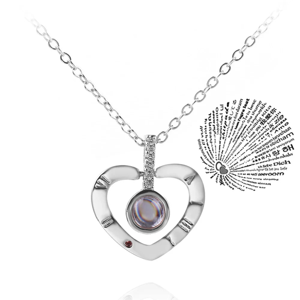 "I Love You" 100 Languages Projection Necklace