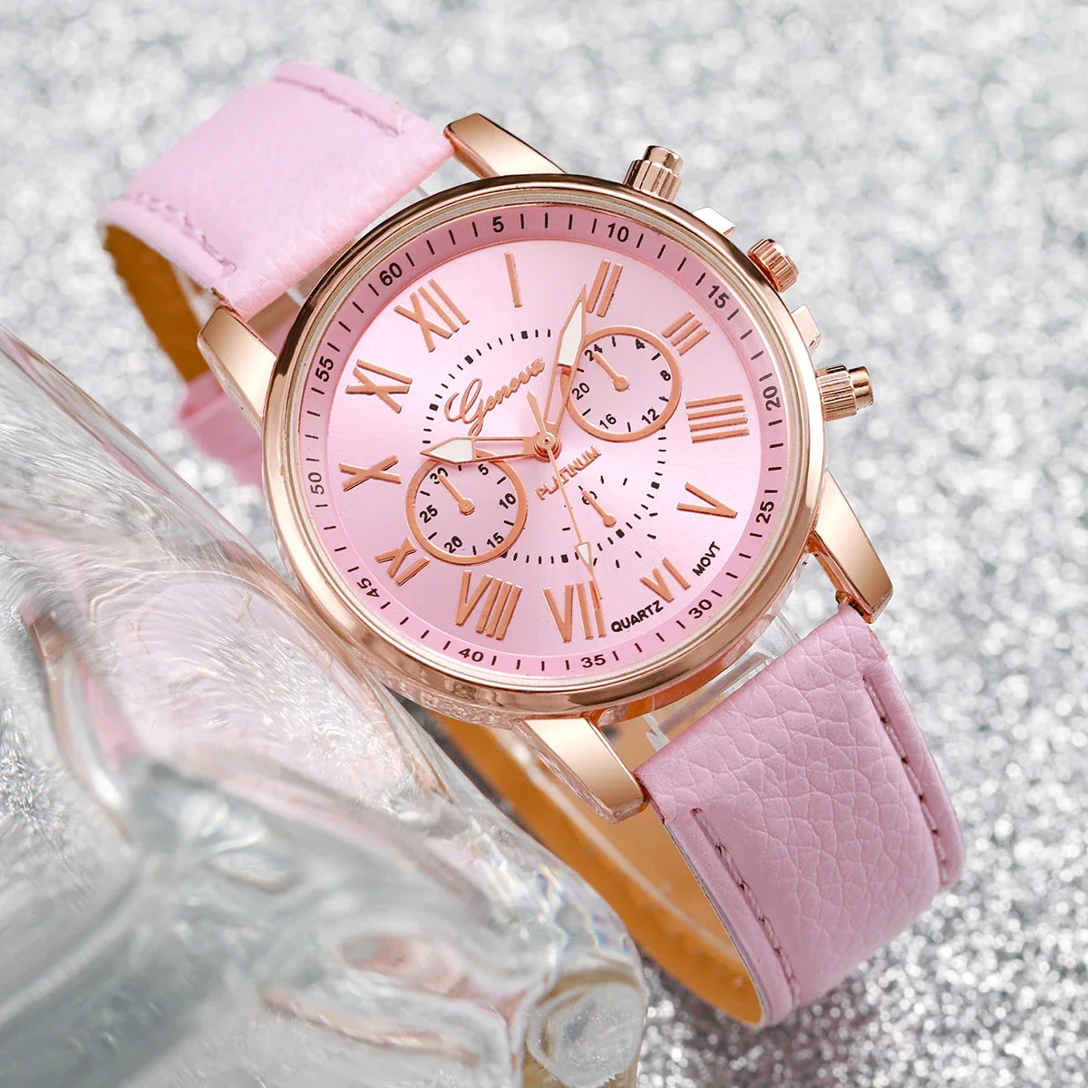 Women’s Quartz Watch & Heart Rhinestone Jewelry Set