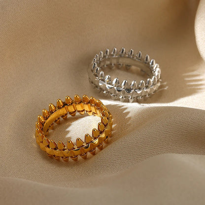 Riveted Bullet Punk Stainless Steel Ring