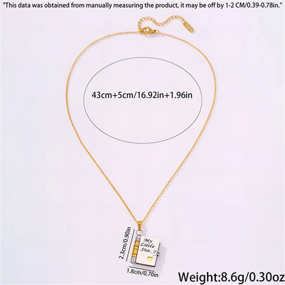 “My Love” Engraved Book Locket Necklace