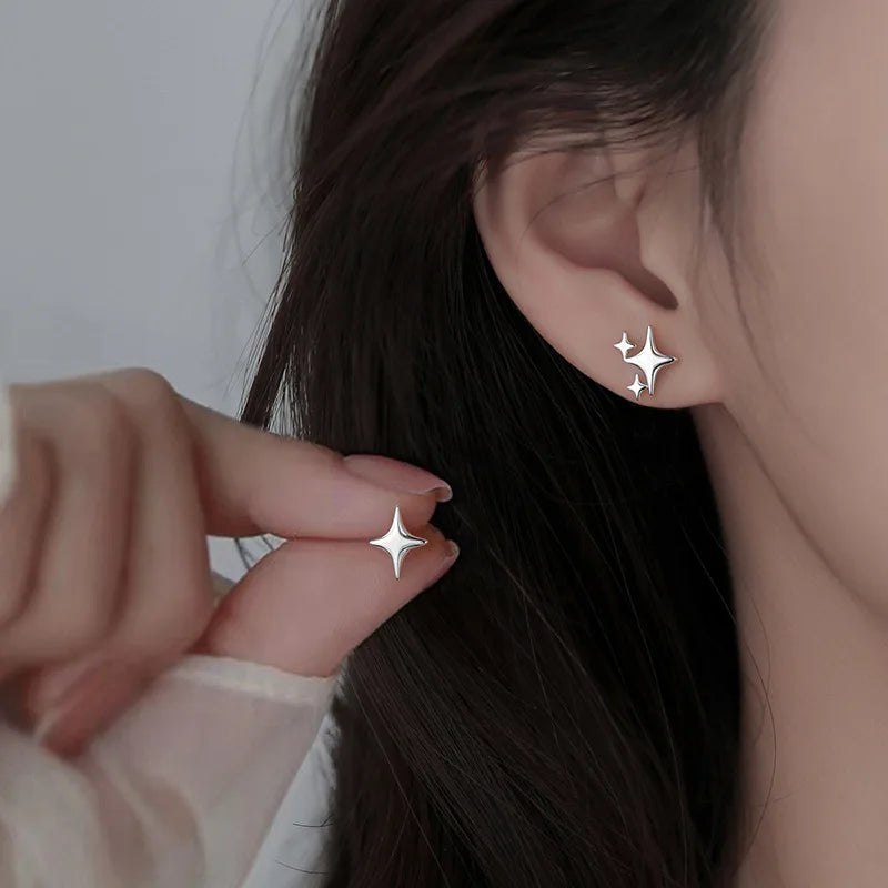 Gold & Silver Knot Hoop Earrings – Trendy Studs
