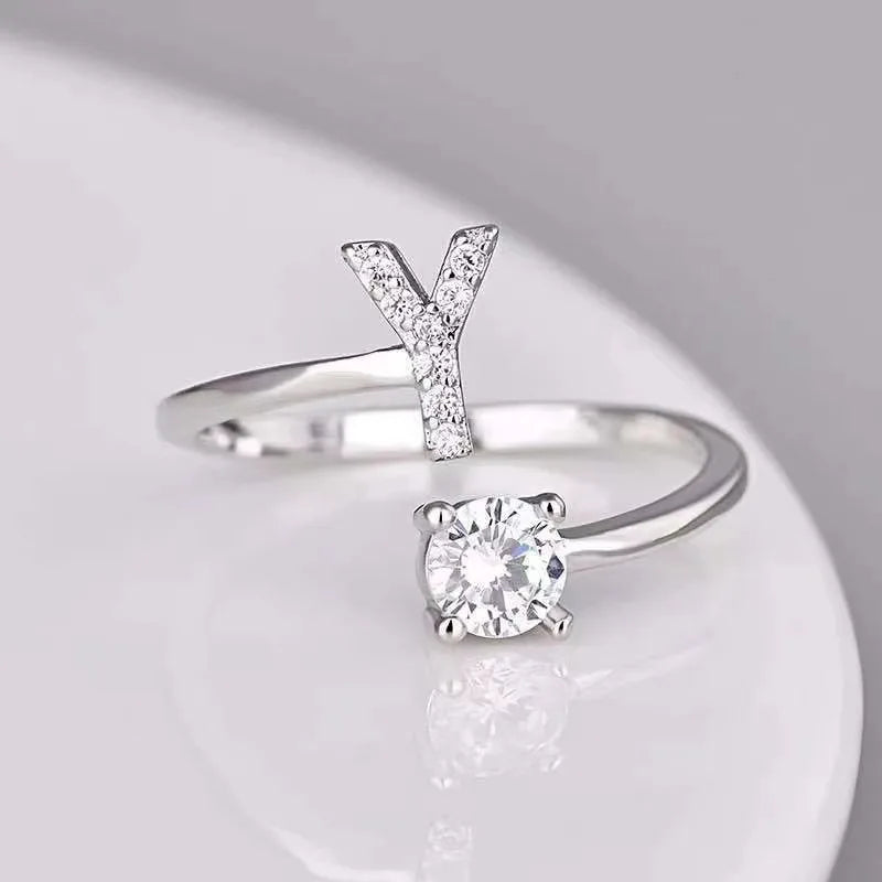 A–Z Initial Adjustable Ring for Women