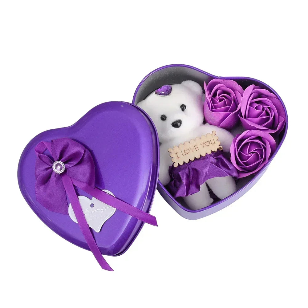 Rose Bear Soap Flower Gift Box