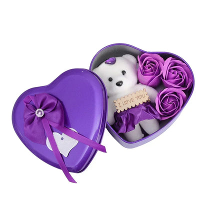 Rose Bear Soap Flower Gift Box