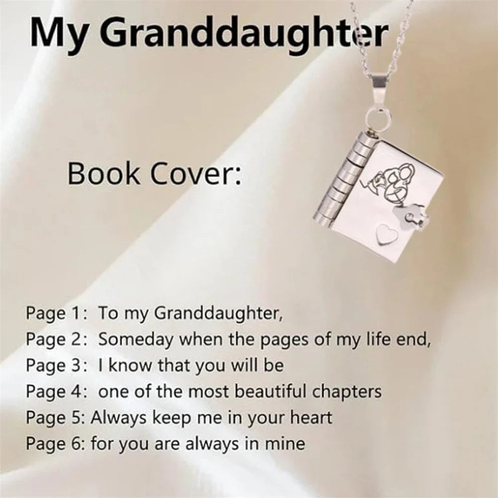 “My Love” Engraved Book Locket Necklace