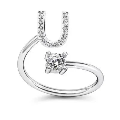 A–Z Initial Adjustable Ring for Women