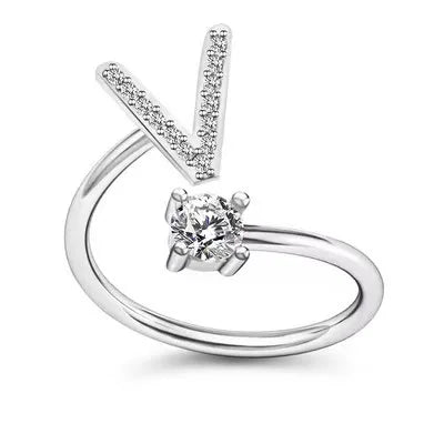 A–Z Initial Adjustable Ring for Women