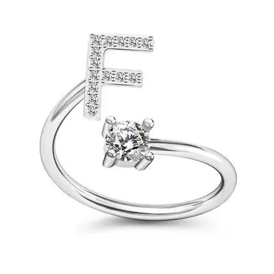 A–Z Initial Adjustable Ring for Women
