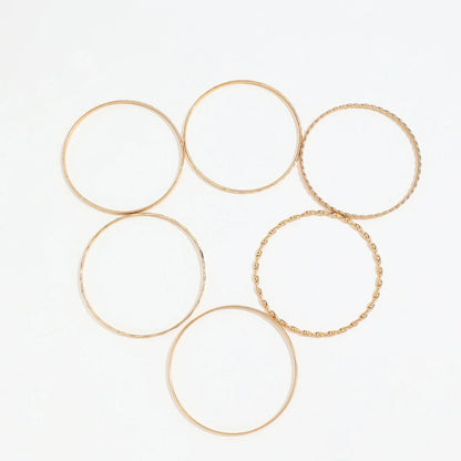 6PCS Gold Multilayer Bracelet Set for Women