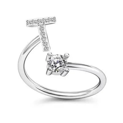 A–Z Initial Adjustable Ring for Women