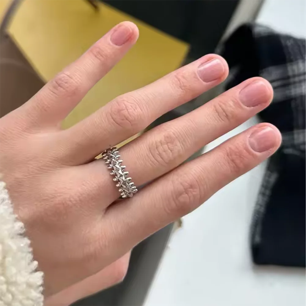 Riveted Bullet Punk Stainless Steel Ring