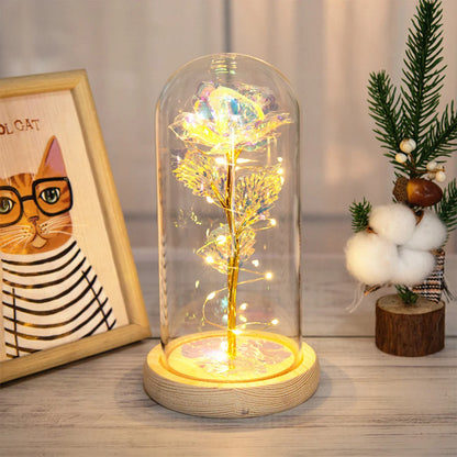 Galaxy Rose LED Lamp with Butterfly