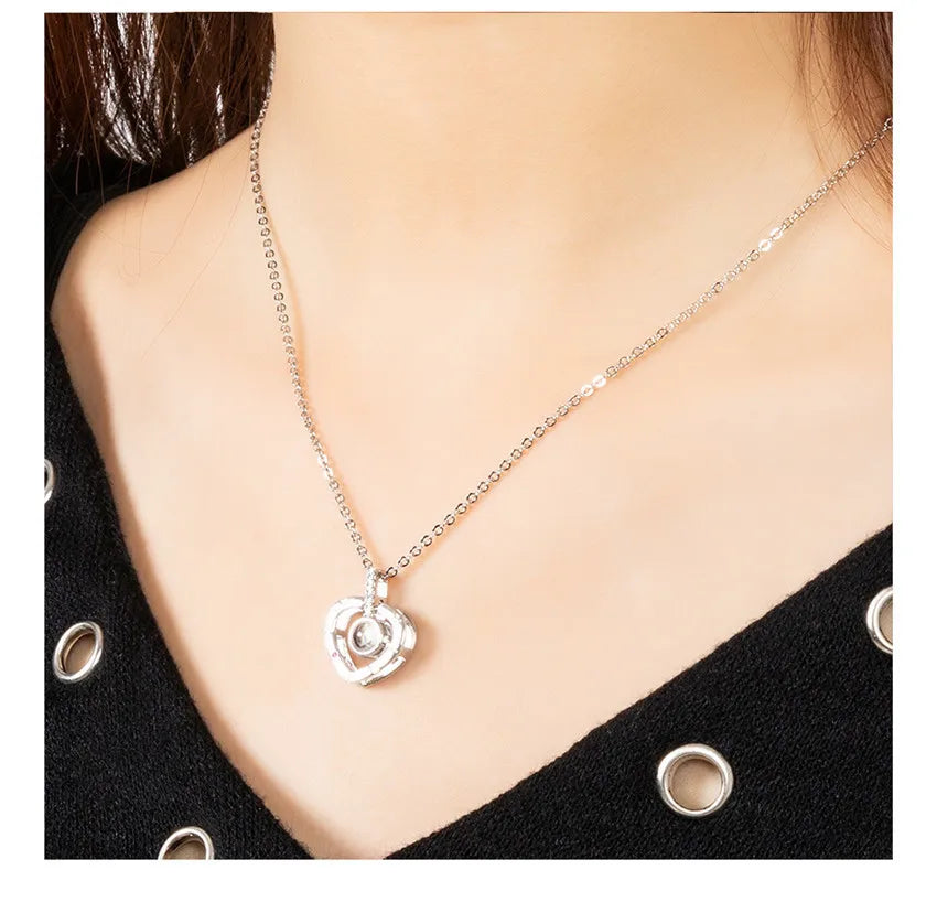 "I Love You" 100 Languages Projection Necklace