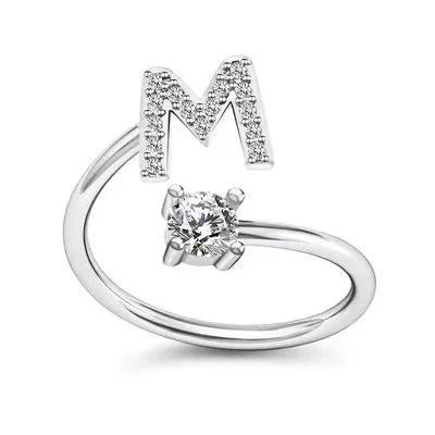A–Z Initial Adjustable Ring for Women