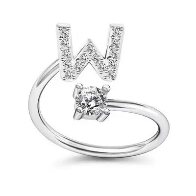 A–Z Initial Adjustable Ring for Women