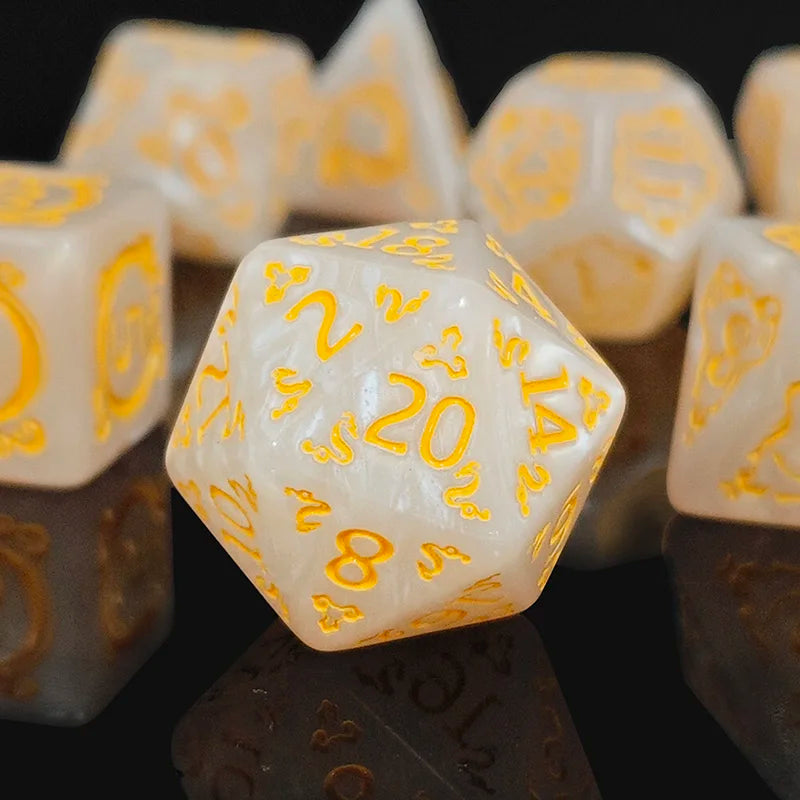 7PCS DND Dragon Pattern Polyhedral Dice Set