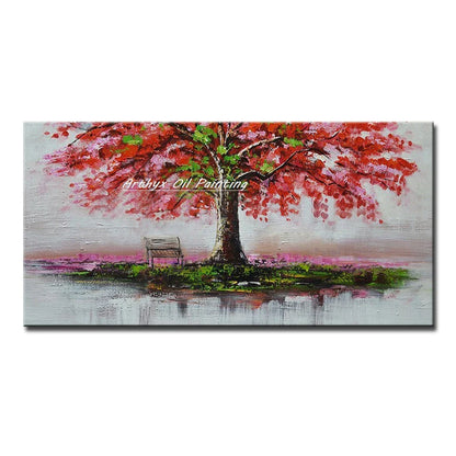 Palette Knife Tree Oil Painting on Canvas