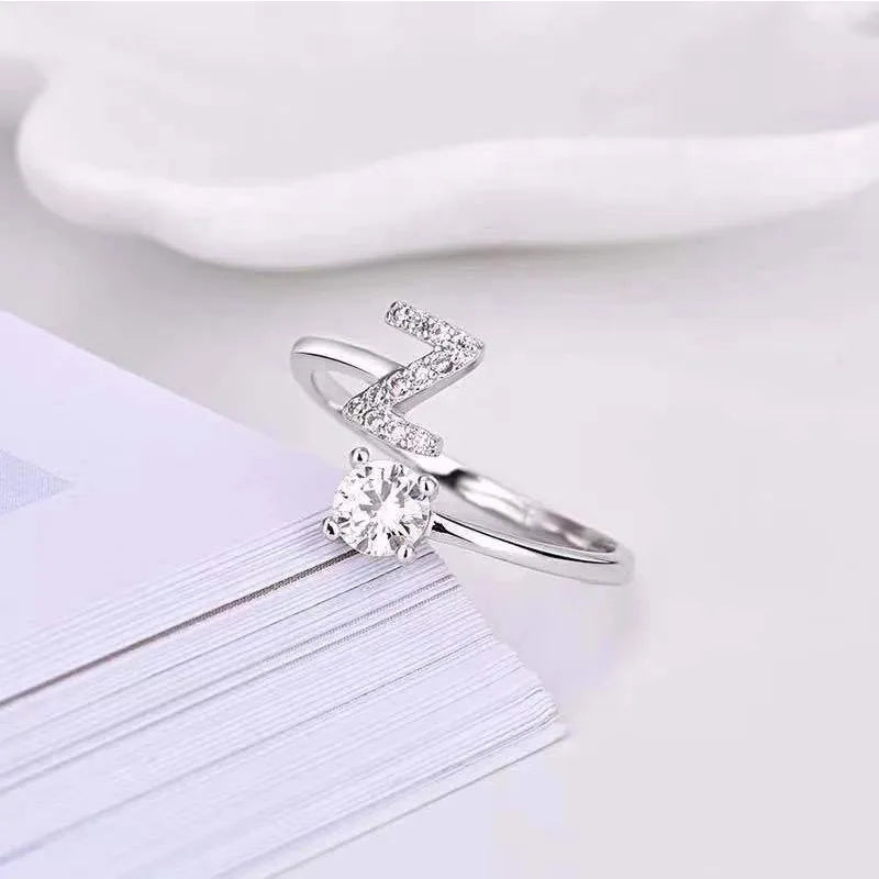 A–Z Initial Adjustable Ring for Women