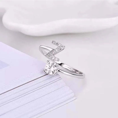 A–Z Initial Adjustable Ring for Women