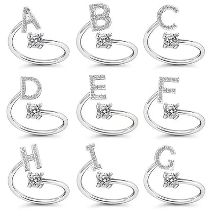 A–Z Initial Adjustable Ring for Women