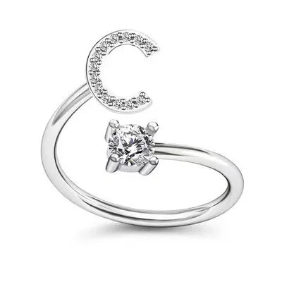 A–Z Initial Adjustable Ring for Women