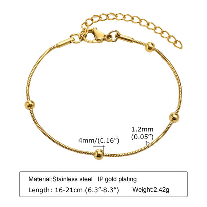 Stainless Steel Stackable Herringbone Bracelet – Gold Plated