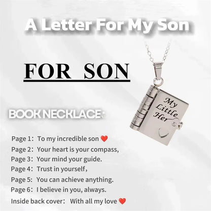 “My Love” Engraved Book Locket Necklace
