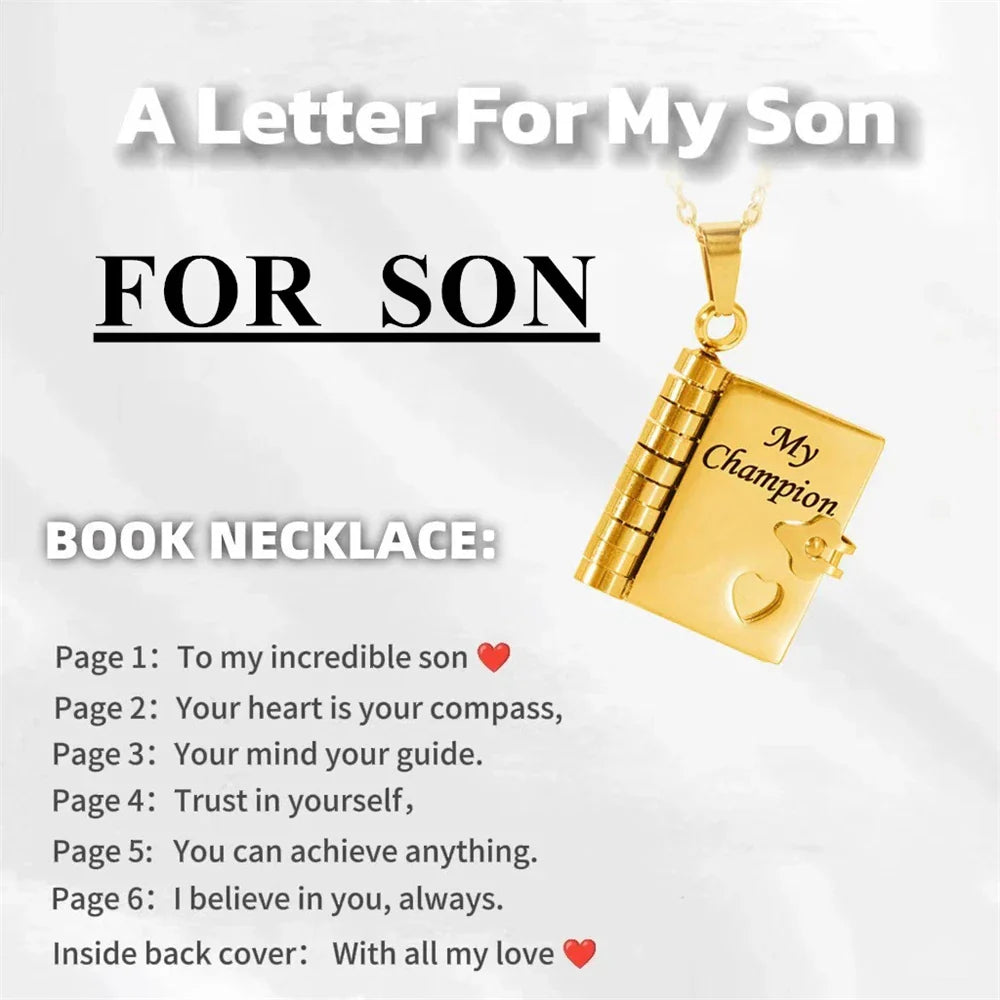 “My Love” Engraved Book Locket Necklace