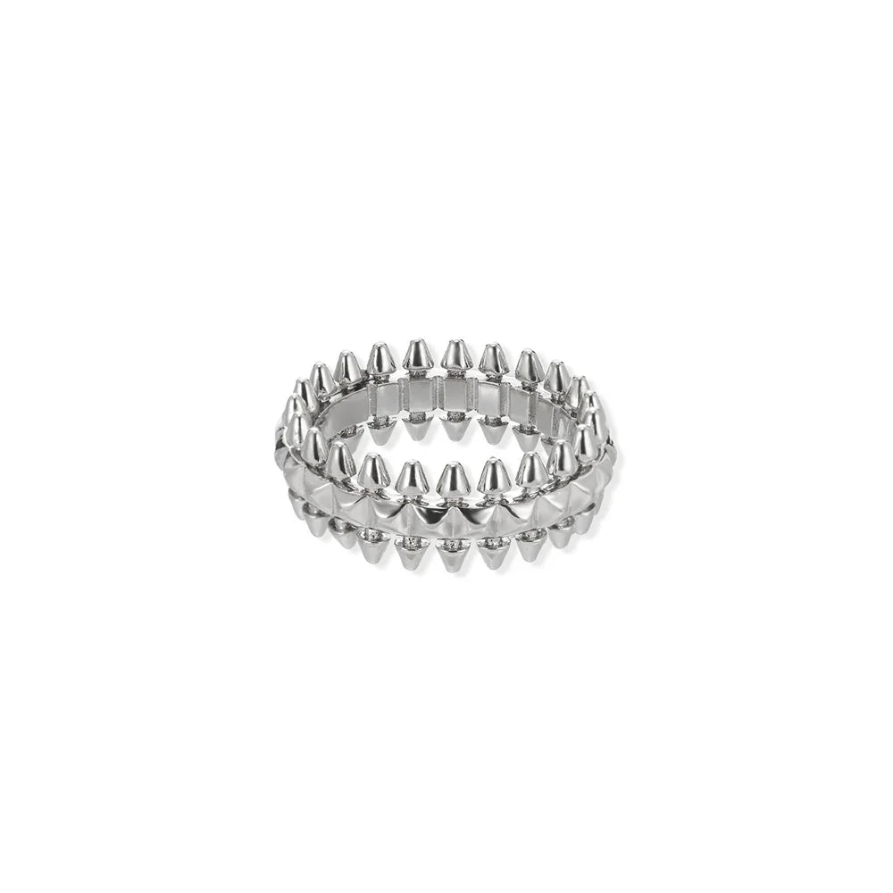 Riveted Bullet Punk Stainless Steel Ring