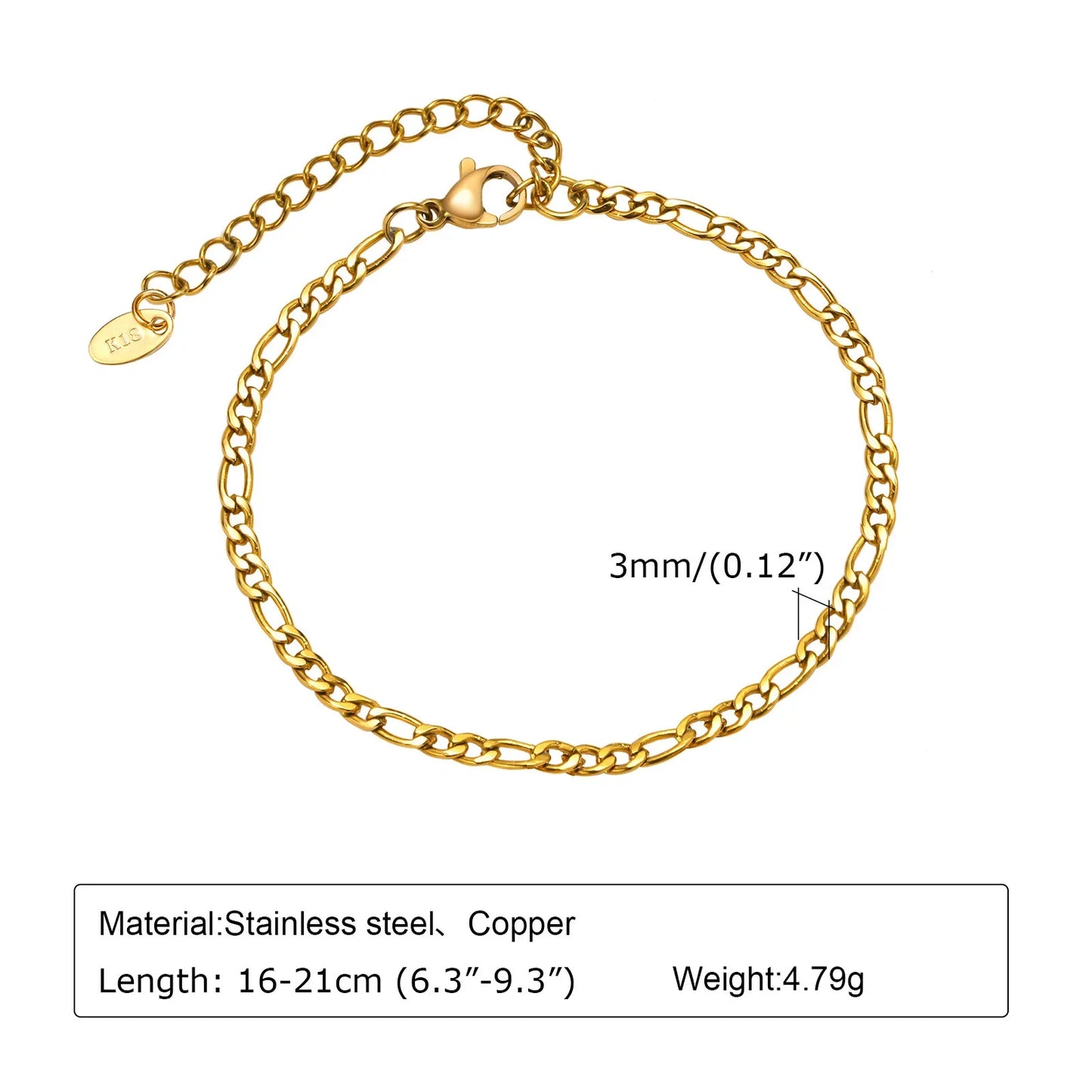 Stainless Steel Stackable Herringbone Bracelet – Gold Plated