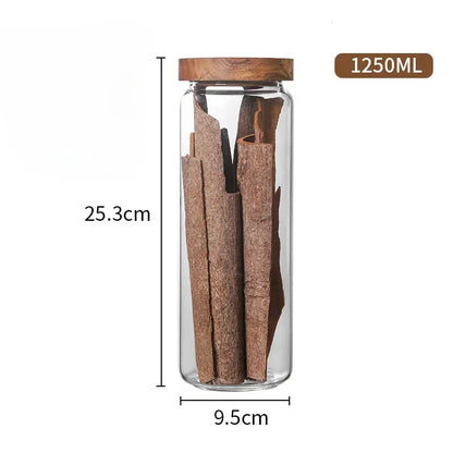 1pcs Wood Lid Orgnizer Glass