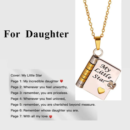 “My Love” Engraved Book Locket Necklace