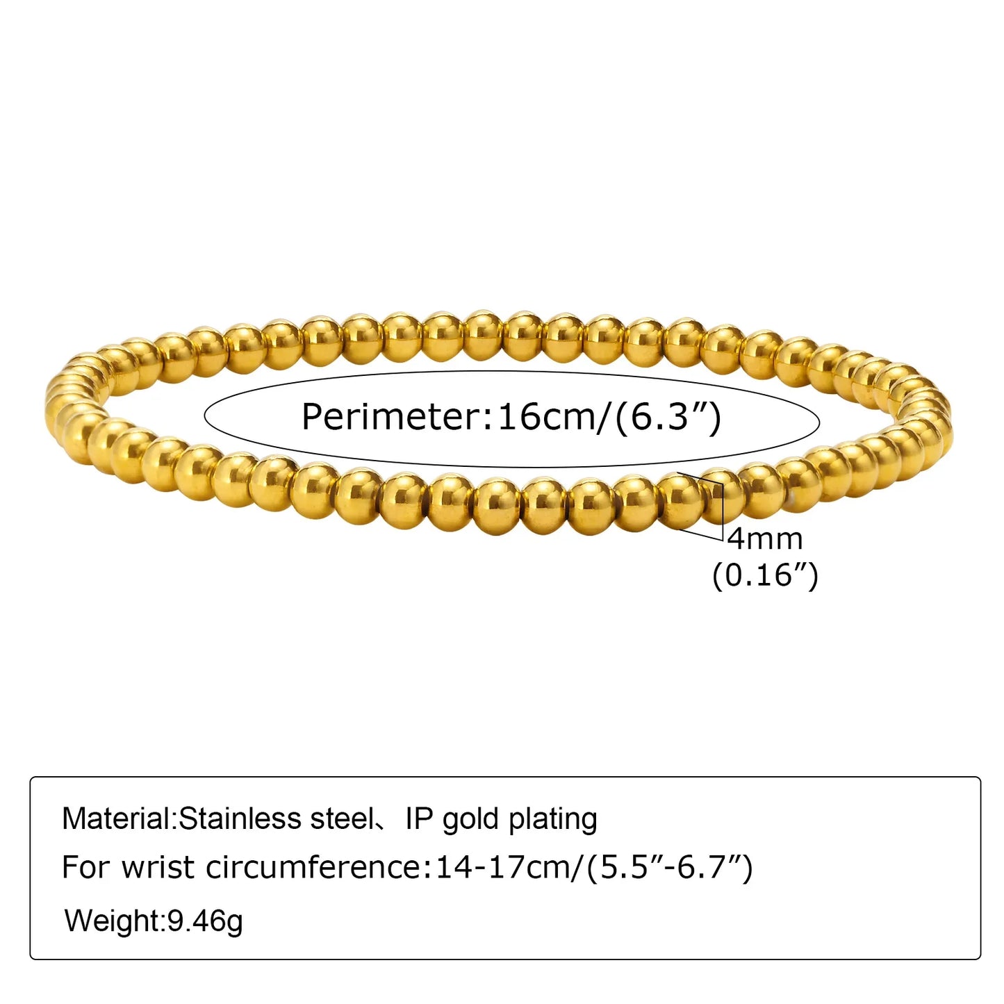 Stainless Steel Stackable Herringbone Bracelet – Gold Plated